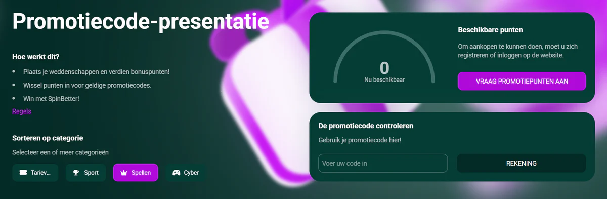 spinbetter casino promotiecode-presentatie